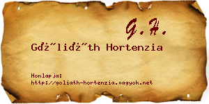 Góliáth Hortenzia névjegykártya